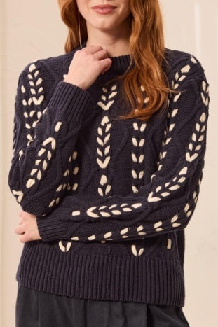 Tribal - Heirloom Cable Mock Neck Sweater