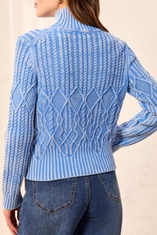 Tribal - Skyline Cable Knit Mock Neck Sweater