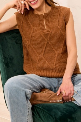Tribal - Hazelwood Textured Sweater Vest