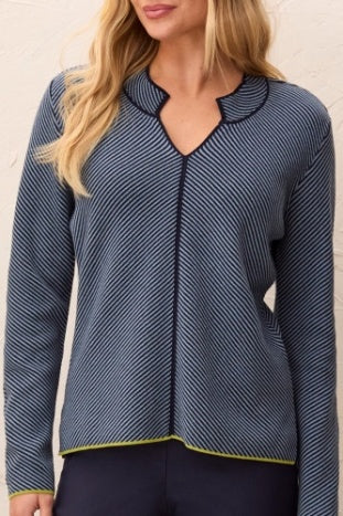 Tribal - Modern Lines Split Neck Sweater