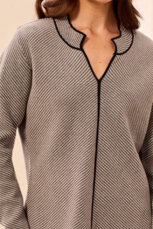 Tribal - Modern Lines Split Neck Sweater