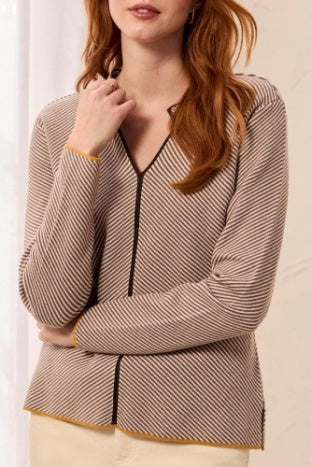 Tribal - Modern Lines Split Neck Sweater