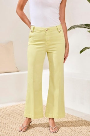 Tribal Brooke Hugging Palazzo Jeans - Lemongrass