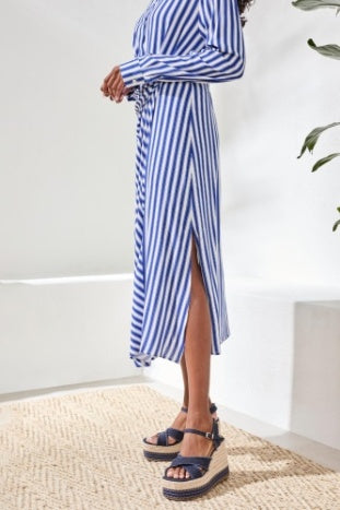 Tribal Long Sleeve Waist Wrap Dress