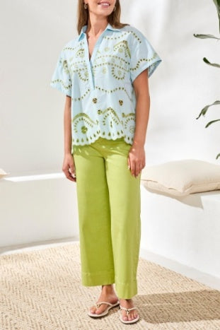 Tribal Embroidered Pull On Blouse