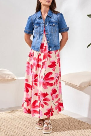 Comfort Stretch Elbow-Sleeve Denim Jacket