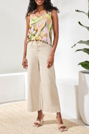 Comfort Stretch Fly Front Wide Leg Pant