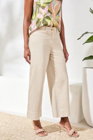 Comfort Stretch Fly Front Wide Leg Pant