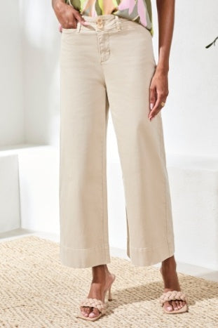 Comfort Stretch Fly Front Wide Leg Pant