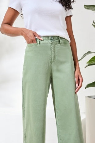 Comfort Stretch Fly Front Wide Leg Pant