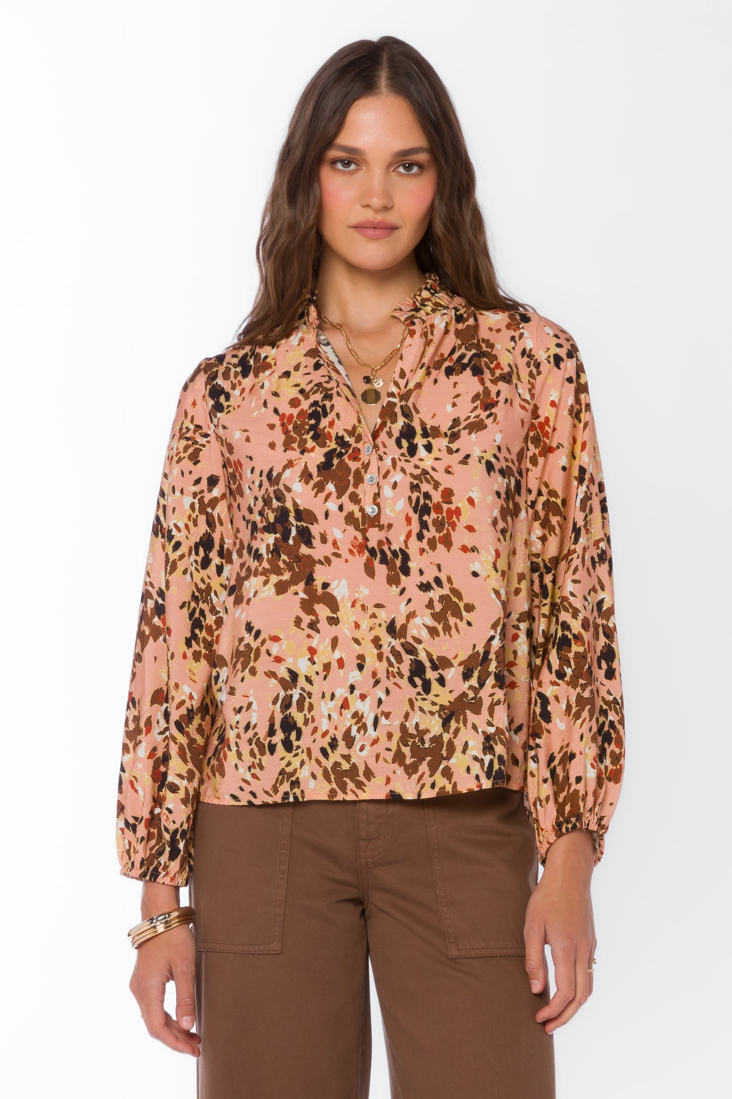 Velvet Heart - Painted Leopard Blouse