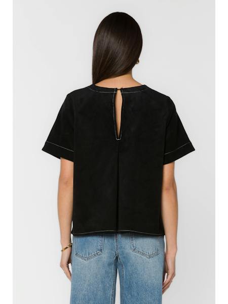 Juliette Contrast Stitch Popover Top – Modern & Effortless
