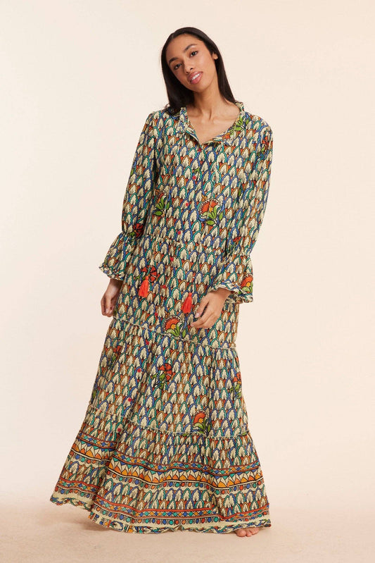 Alcee Multicolor Moroccan Fall Resort Maxi Dress