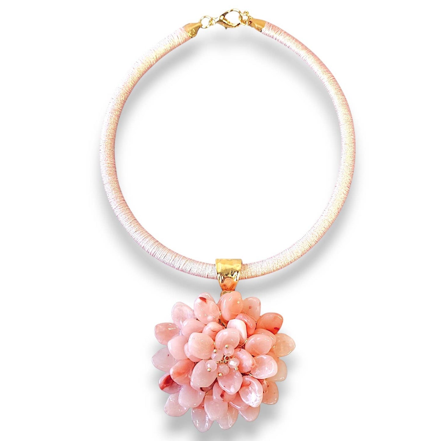 Pink Flower Collar Necklace
