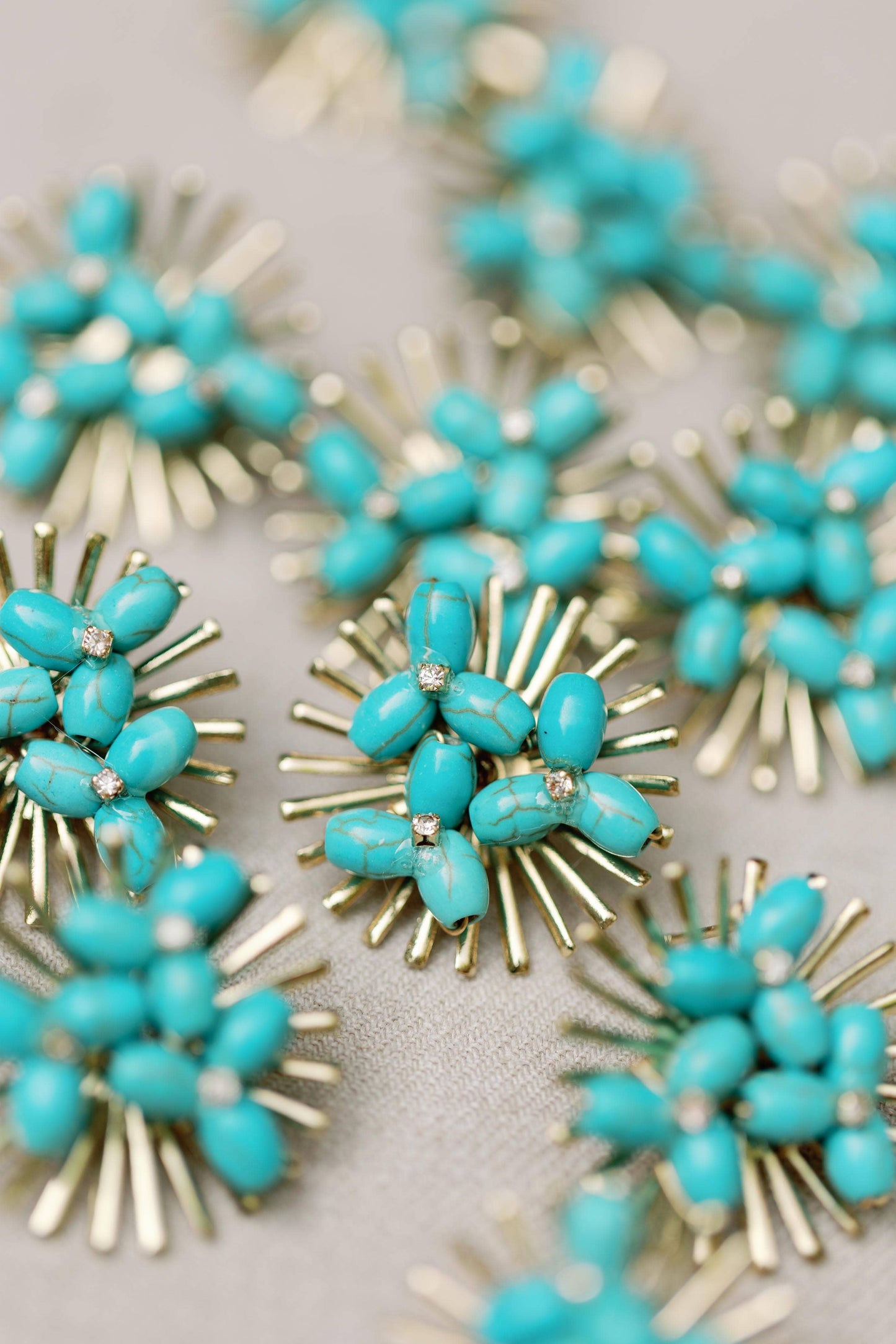 St Armands Designs of Sarasota - Turquoise Sunburst Statement Stud Earrings