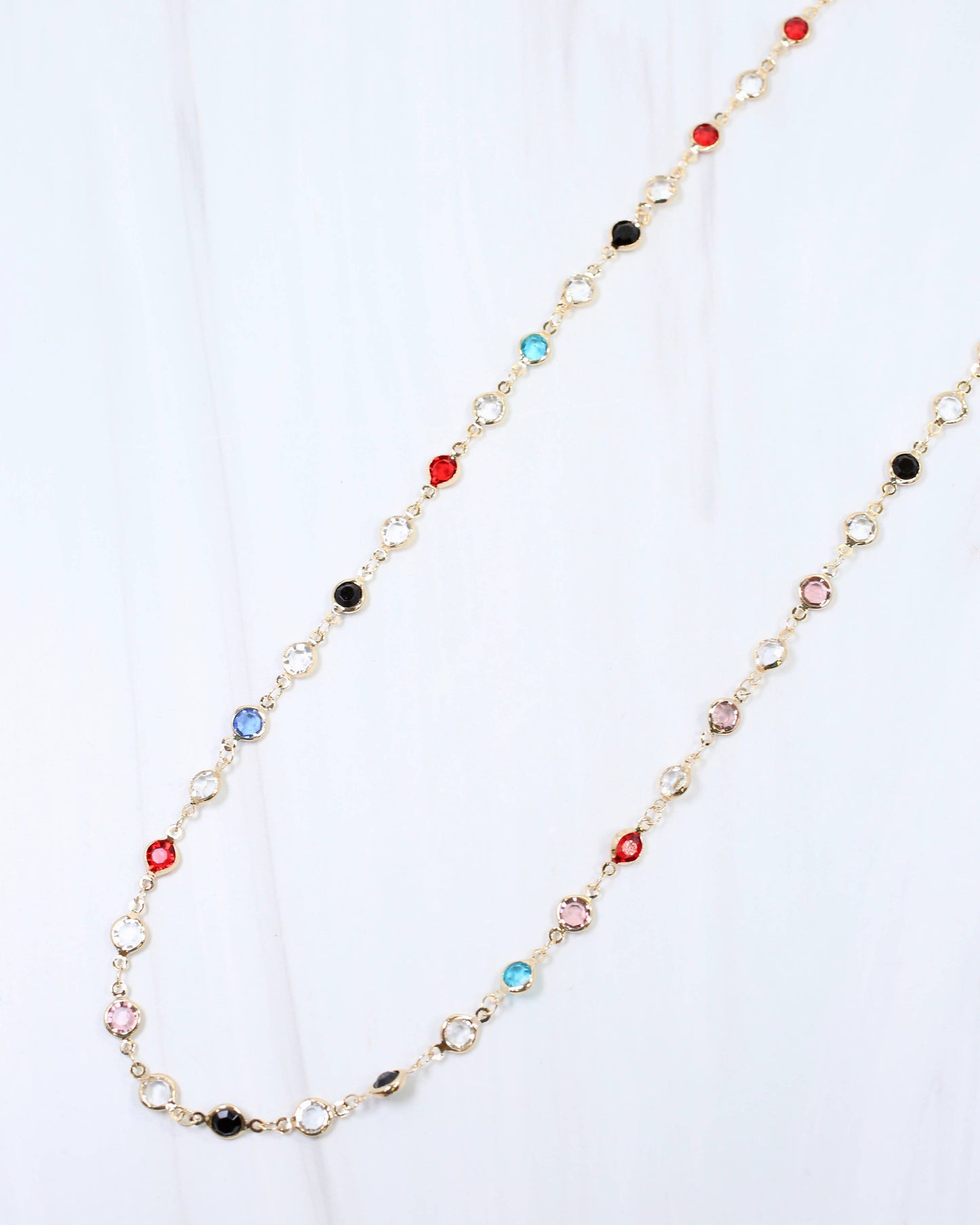 Caroline Hill - Arely Long Crystal Necklace Multi