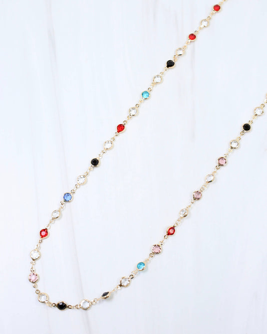 Caroline Hill - Arely Long Crystal Necklace Multi