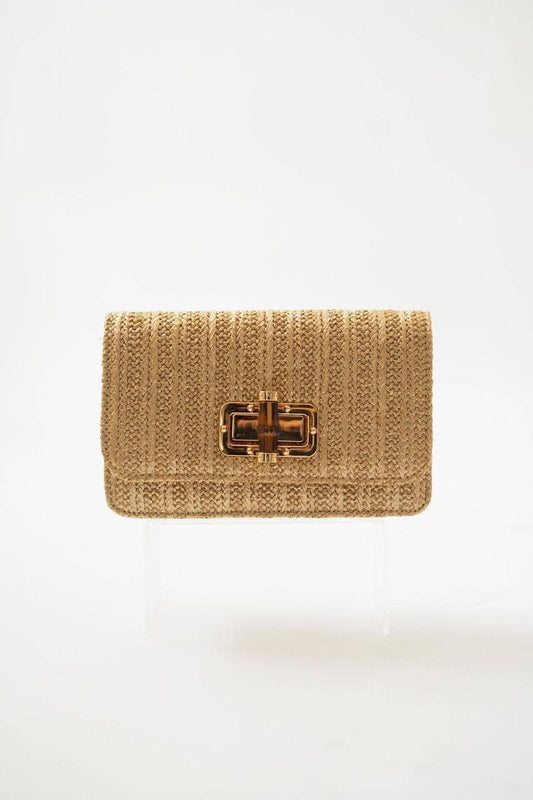 Lisi Lerch - Lilly - Gold Woven Straw Clutch