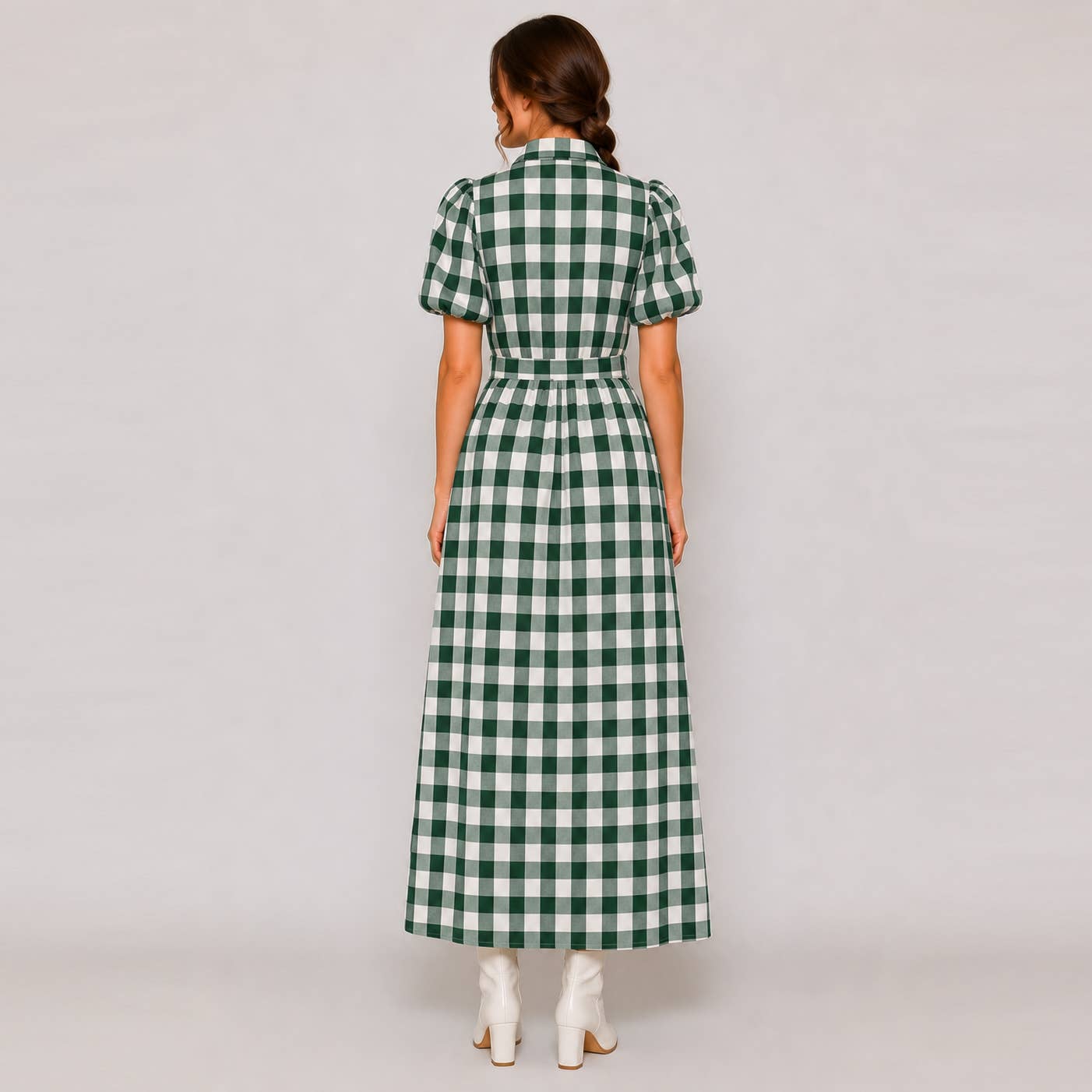 LoveWednesday - Harper Check Maxi Shirt Dress
