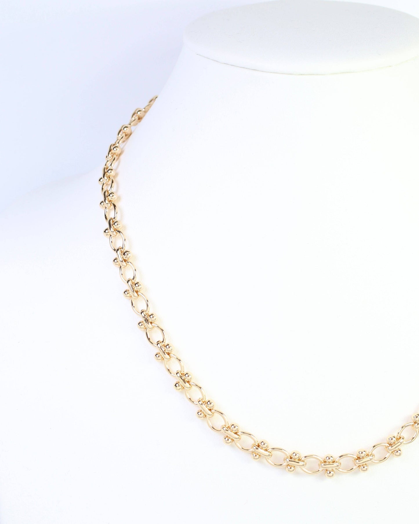 Caroline Hill - Kali Mini Ball Link Necklace Gold