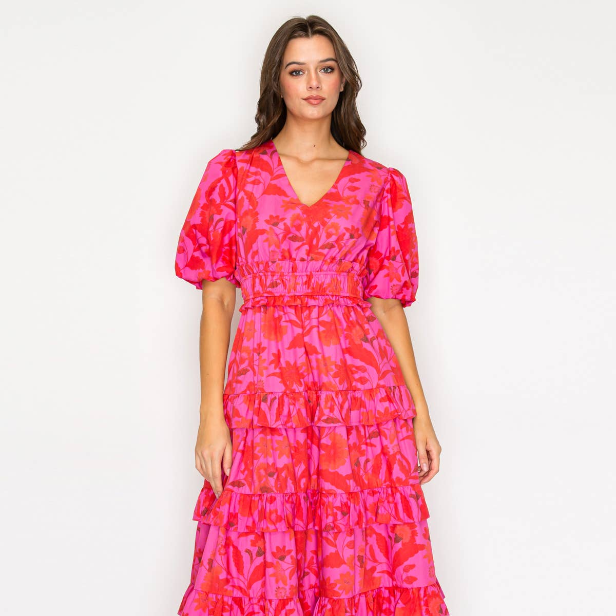 LoveWednesday - Fuchsia Garden Dream Midi Dress