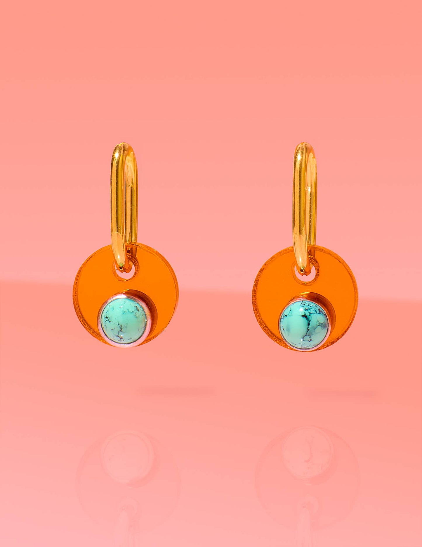 Tribe + Temple - Deco Glam Medallion Oval Hoops Copper
