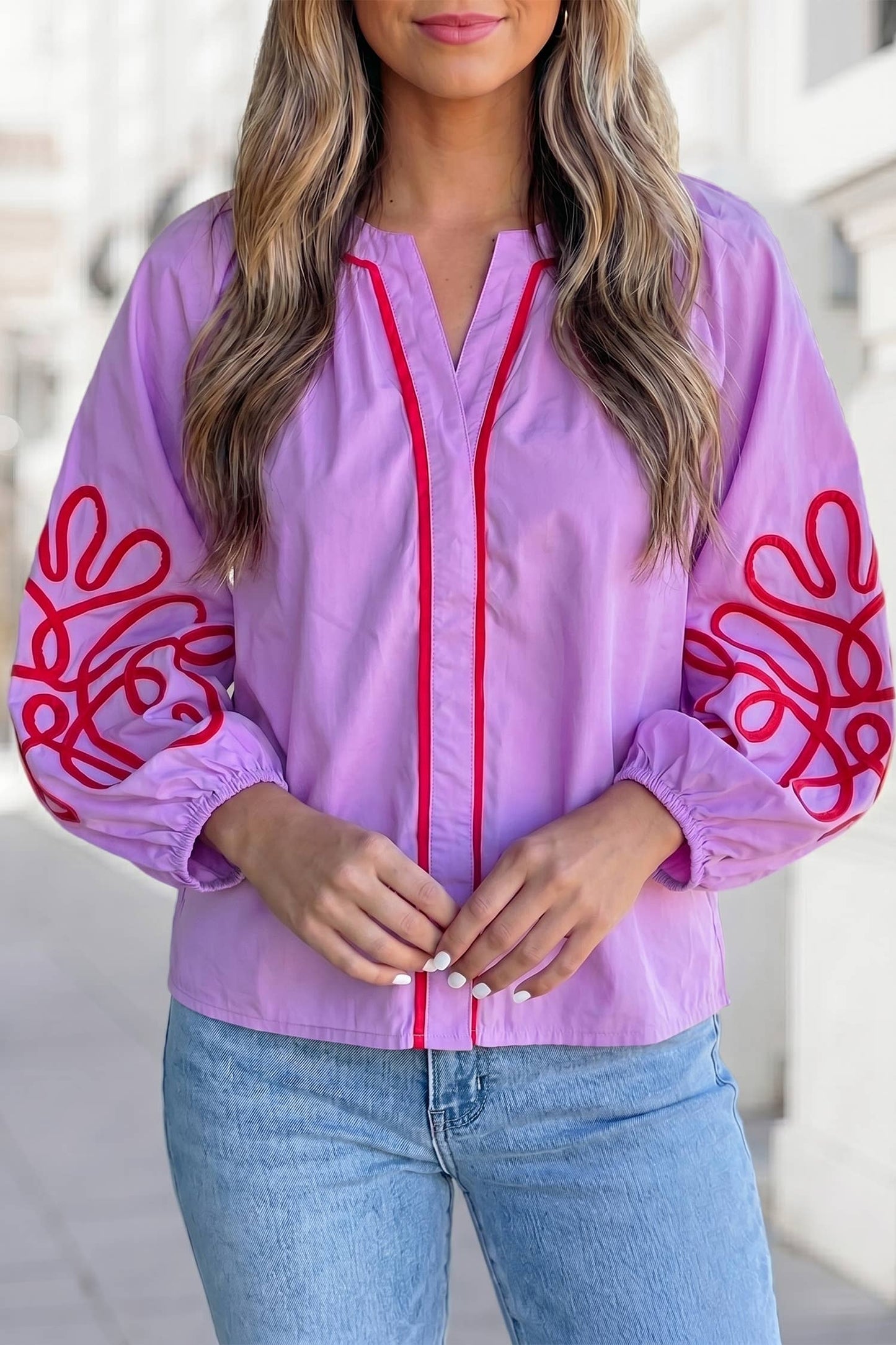 Petal Pop Embroidered Blouse