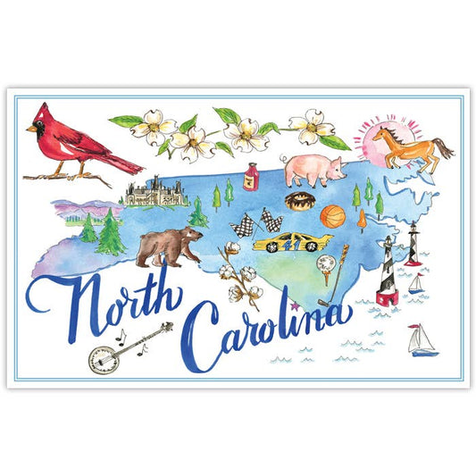 North Carolina Handpainted Icons Placemat