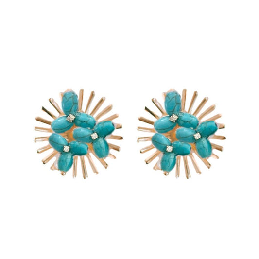 St Armands Designs of Sarasota - Turquoise Sunburst Statement Stud Earrings