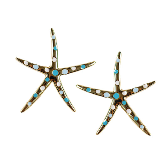 St Armands Designs of Sarasota - Gold Starfish Maxi Statement Stud Earrings