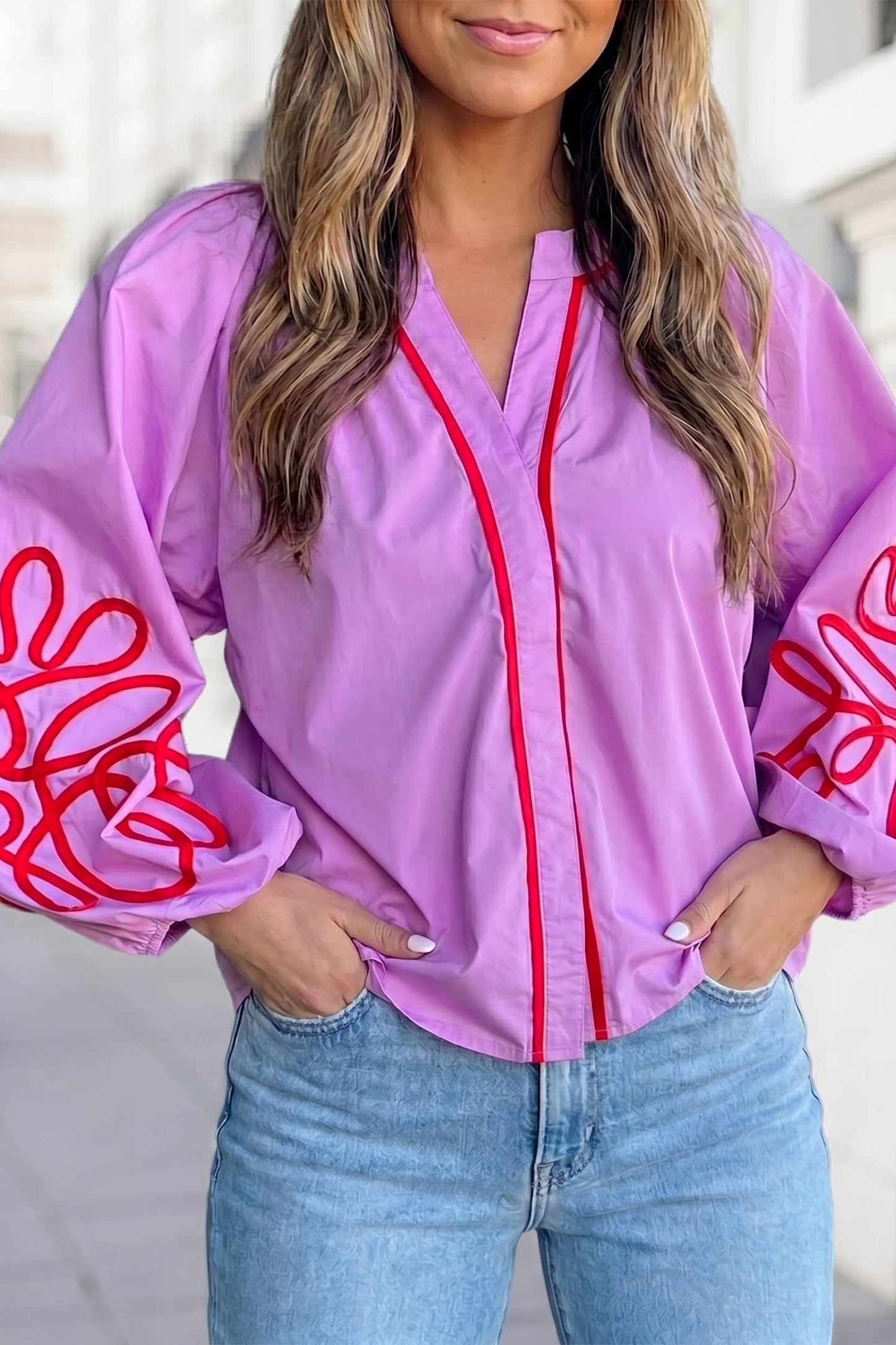 Petal Pop Embroidered Blouse