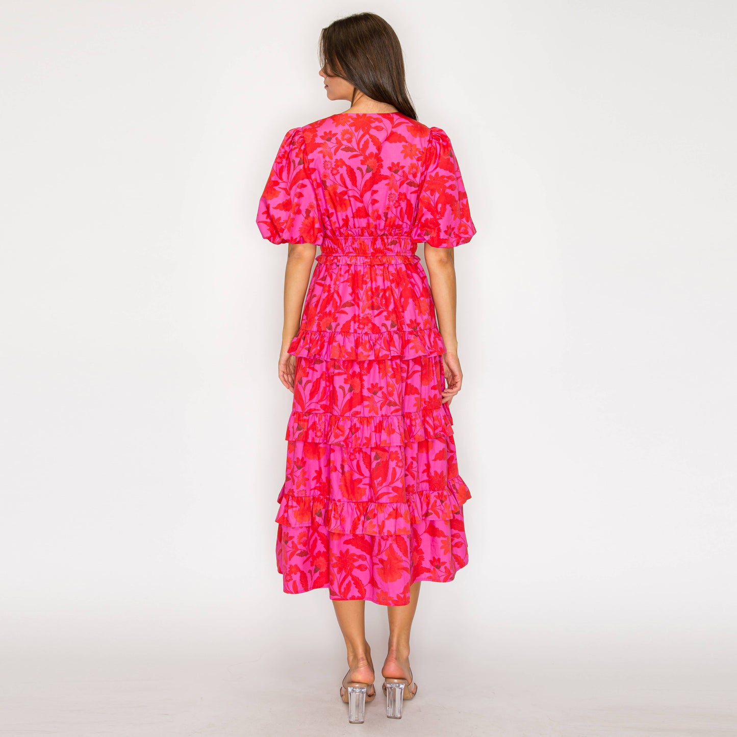LoveWednesday - Fuchsia Garden Dream Midi Dress