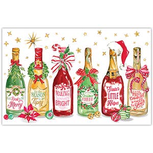 Handpainted Christmas Bottles Placemat