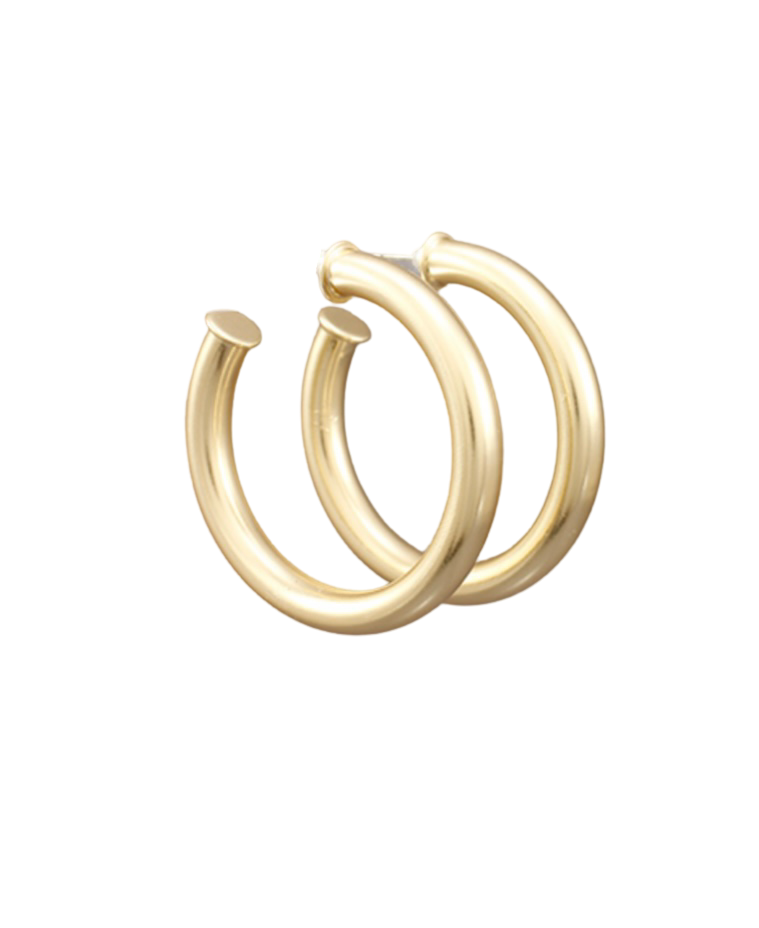 Brushed Gold Everyday Hoop Earrings
