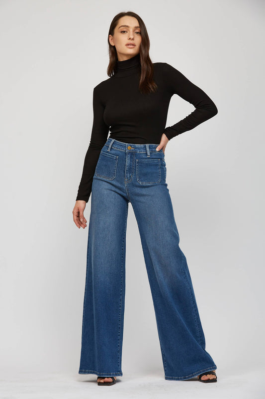 FRONT POCKET WIDE LEG LONG