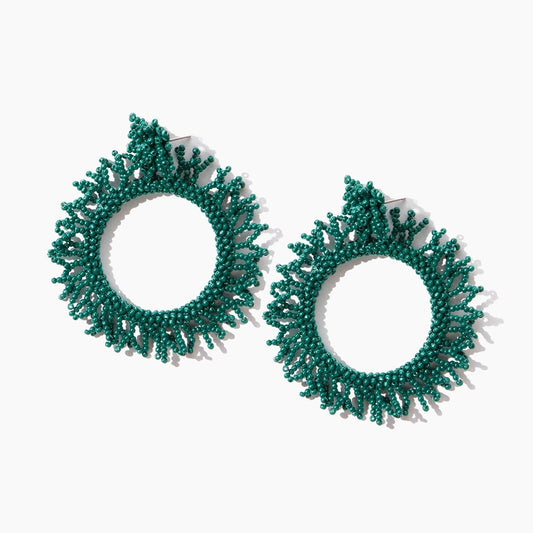 Custom Green Coral Burst Earring