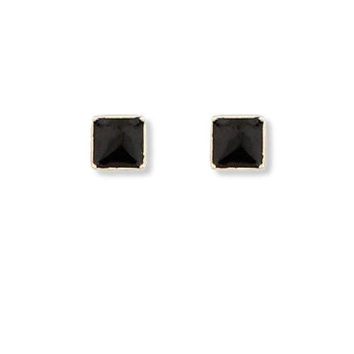 Black Acrylic Square Stud